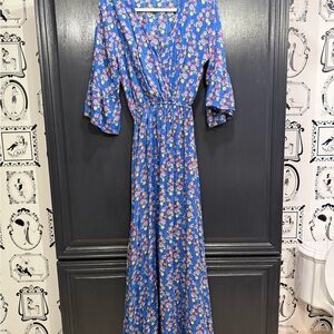 Floral Blue Maxi Dress